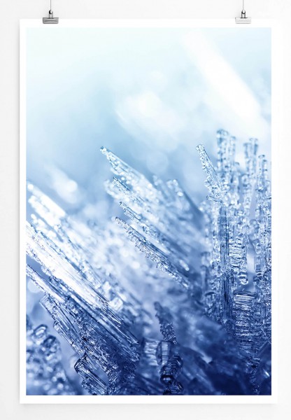 60x90cm Künstlerische Fotografie Poster Eiskristalle im Licht