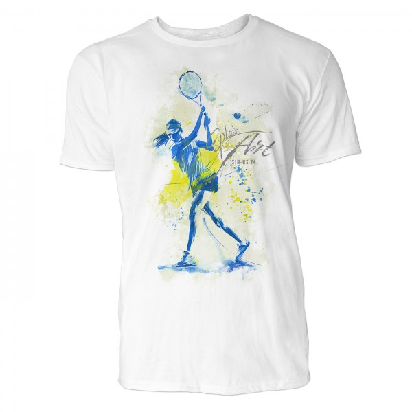 Tennisspielerin Sinus Art ® T-Shirt Crewneck Tee with Frontartwork