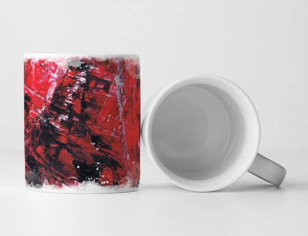 Tasse Geschenk Abstraktion: rot, viel schwarz 