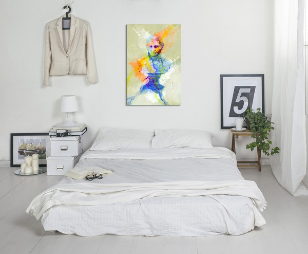 Mozart 90x60cm Aquarell Art Leinwandbild