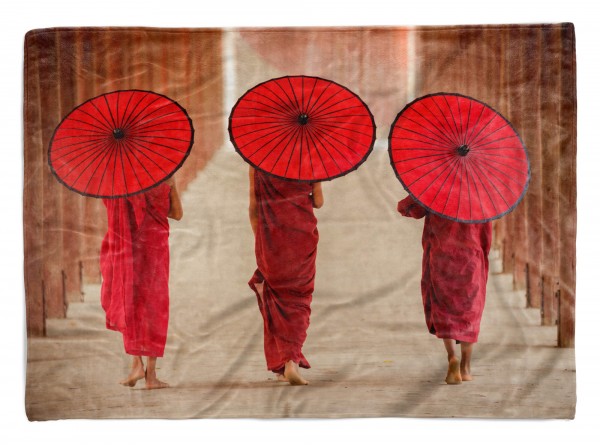Handtuch Strandhandtuch Saunatuch Kuscheldecke mit Fotomotiv Buddhistische Mönc