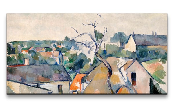 Remaster 120x60cm Paul Cézanne weltberühmtes Wandbild Rooftops Dächer Dorf Zeitlos