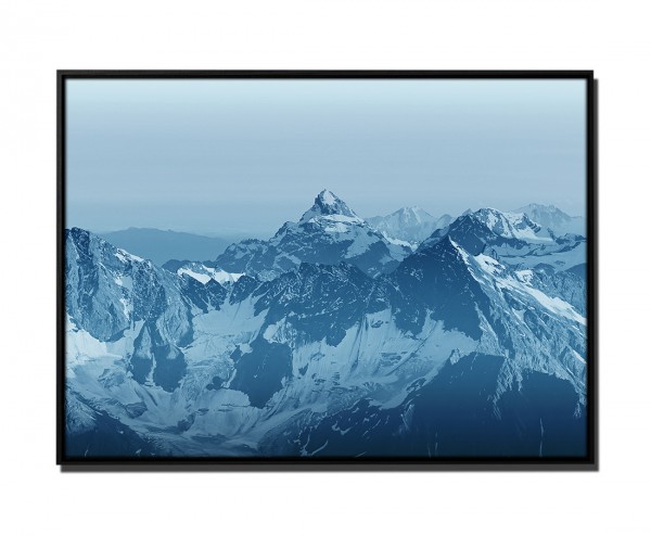 105x75cm Leinwandbild Petrol Landschaft Berge malerische Alp