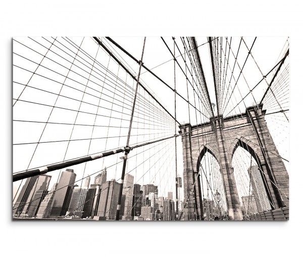 120x80cm Wandbild New York Brooklyn Bridge