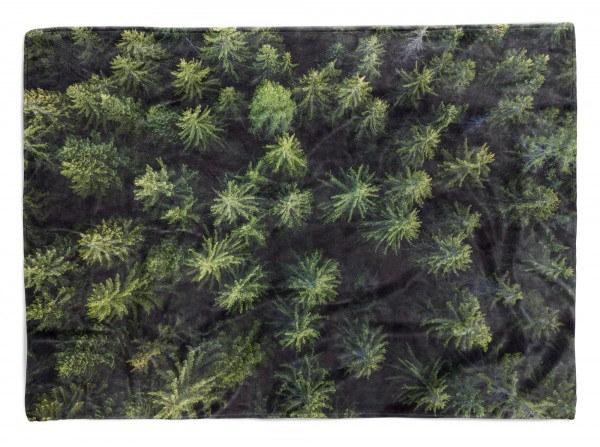 Handtuch Strandhandtuch Saunatuch Kuscheldecke mit Fotomotiv Bäume Wald Vogelpe