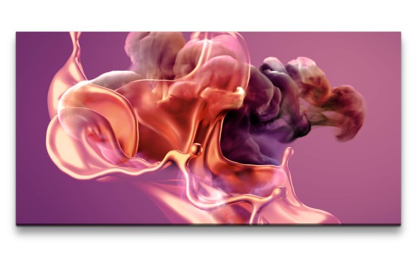 Leinwandbild 120x60cm Tinte unter Wasser fließende Farben Abstrakt Dekorativ