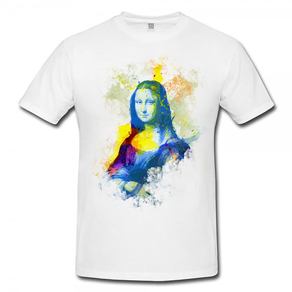 Mona Lisa Herren T- Shirt , Stylisch aus Paul Sinus Aquarell Color