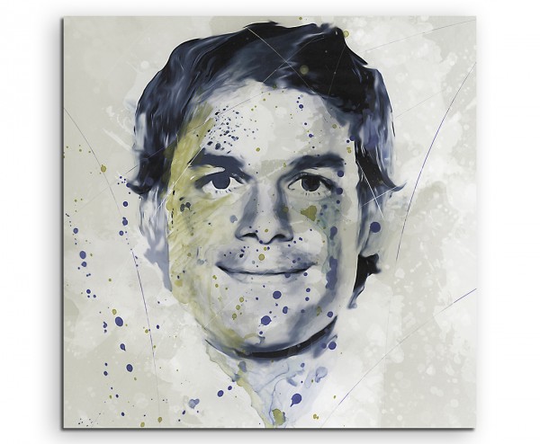 Dexter Splash 60x60cm Kunstbild als Aquarell auf Leinwand
