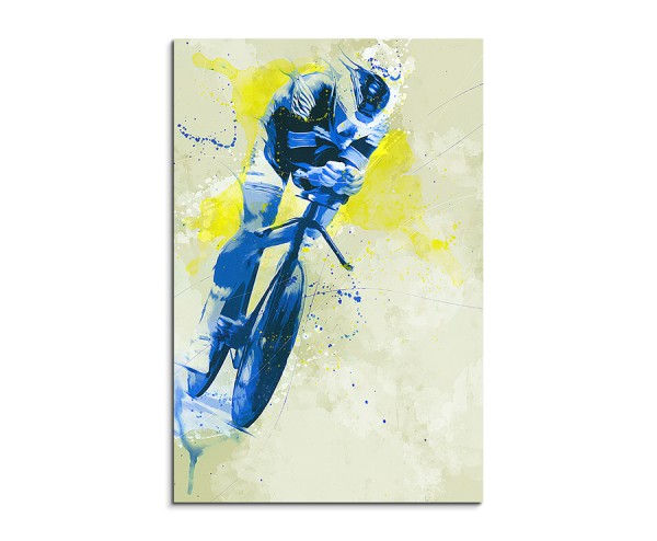 Radsport III 90x60cm SPORTBILDER Paul Sinus Art Splash Art Wandbild Aquarell Art