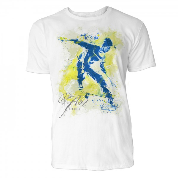 Skateboarder Sinus Art ® T-Shirt Crewneck Tee with Frontartwork