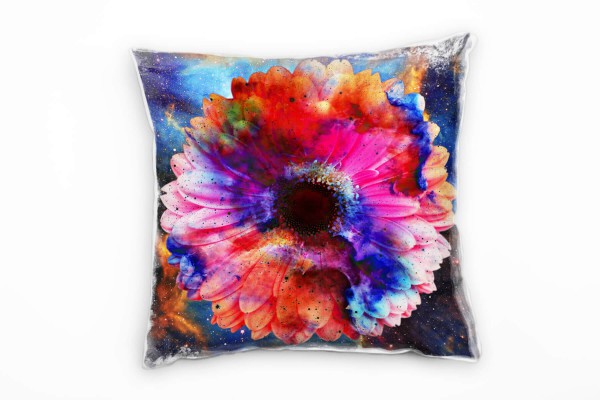 Blumen, Abstrakt, Universum, Blüte, bunt Deko Kissen 40x40cm für Couch Sofa Lounge Zierkissen