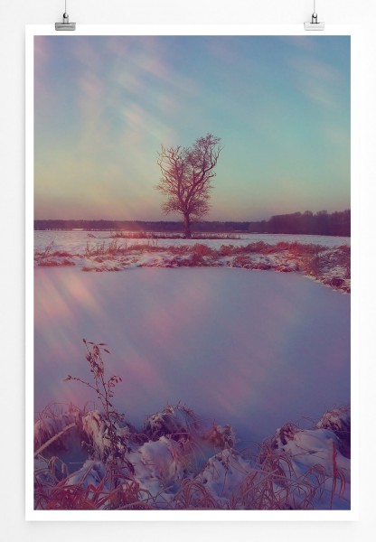 Landschaftsfotografie  Wunderschöne Winterlandschaft 60x90cm Poster