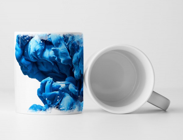 Tasse Geschenk Blaue Tinte im Wasser