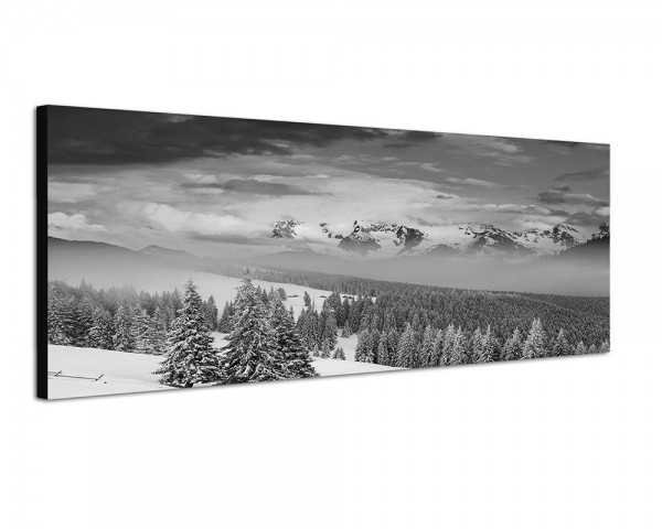 150x50cm Ukraine Berge Wald Winter Schnee Wolken