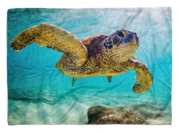 Handtuch Strandhandtuch Saunatuch Kuscheldecke mit Tiermotiv Seeschildkröte unt