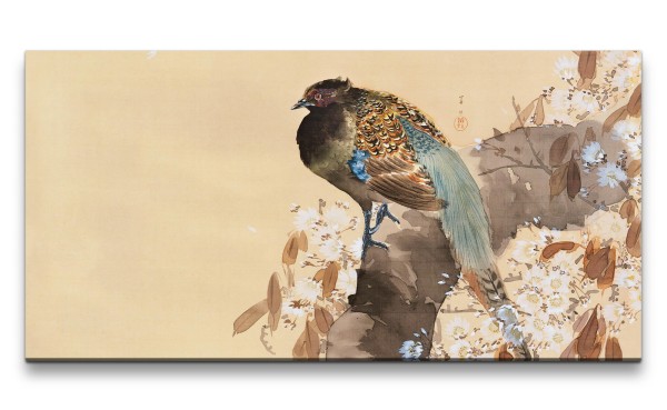 Remaster 120x60cm Ohara Koson traditionell japanische Kunst wunderschöner Vogel Federkleid Baumblüte