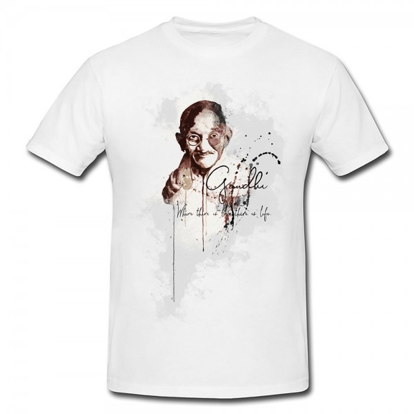 Mohandas Gandhi Premium Herren und Damen T-Shirt Motiv aus Paul Sinus Aquarell