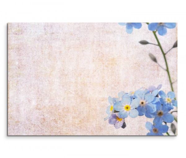 120x80cm Wandbild Blume Blüten blau