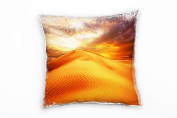 Wüste, orange, Düne, Wolken Deko Kissen 40x40cm für Couch Sofa Lounge Zierkissen