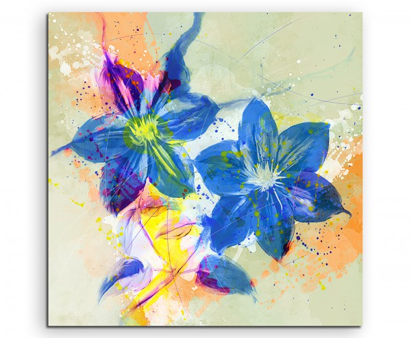 Blume V 60x60cm Aquarell Art Leinwandbild