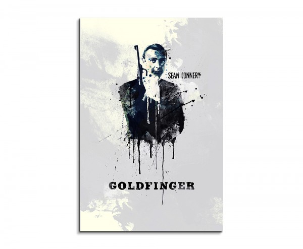 Goldfinger 90x60cm Aquarell Art Wandbild auf Leinwand fertig gerahmt Original Sinus Art