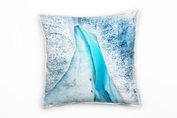 Macro, Natur, weiß, türkis, Gletscherspalte Deko Kissen 40x40cm für Couch Sofa Lounge Zierkissen