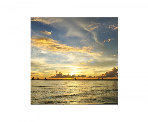80x80cm Philippinen Sonnenuntergang Meer