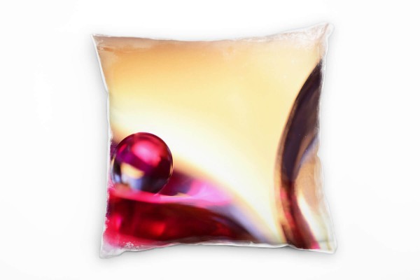 Abstrakt, Macro, pink, orange, Glasperle Deko Kissen 40x40cm für Couch Sofa Lounge Zierkissen