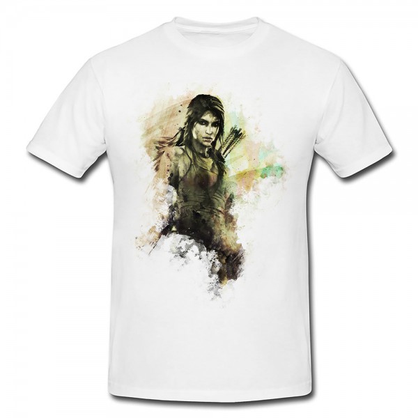 Bogenschuetze Tomb Raider II Premium Herren und Damen T-Shirt Motiv aus Paul Sinus Aquarell