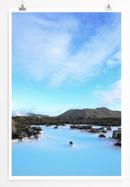 60x90cm Landschaftsfotografie Poster Blaue Lagune Reykjavik Island