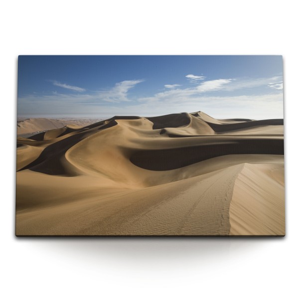 120x80cm Wandbild auf Leinwand Wüste Wüstensand Sanddünen Sahara