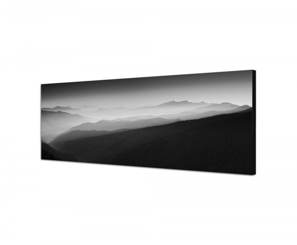 150x50cm Sonnenaufgang Landschaft Berge Nebel