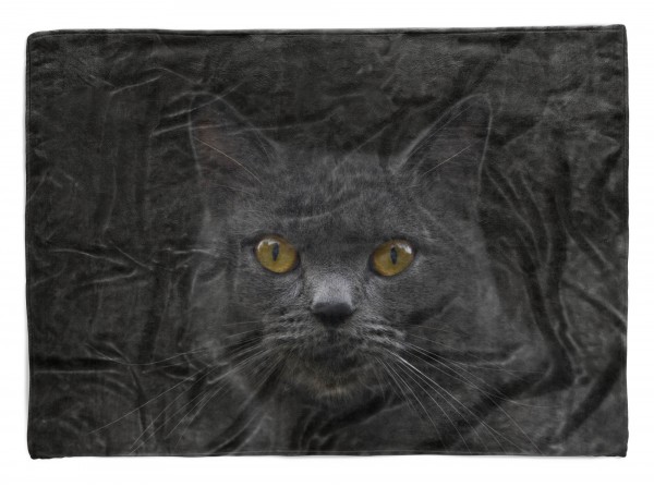 Handtuch Strandhandtuch Saunatuch Kuscheldecke mit Tiermotiv Schwarze Katze