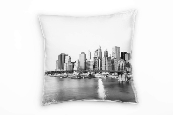 Urban und City, schwarz, weiß, New York Deko Kissen 40x40cm für Couch Sofa Lounge Zierkissen