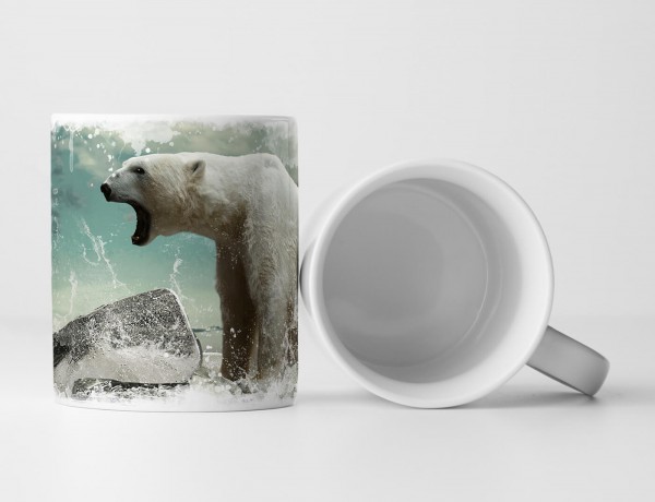 Tasse Geschenk Tierfotografie – Brüllender Eisbär