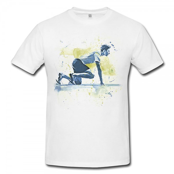 Running Premium Herren und Damen T-Shirt Motiv aus Paul Sinus Aquarell