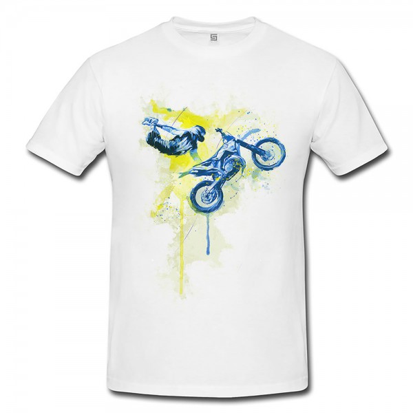 Motorrad Xgames Premium Herren und Damen T-Shirt Motiv aus Paul Sinus Aquarell
