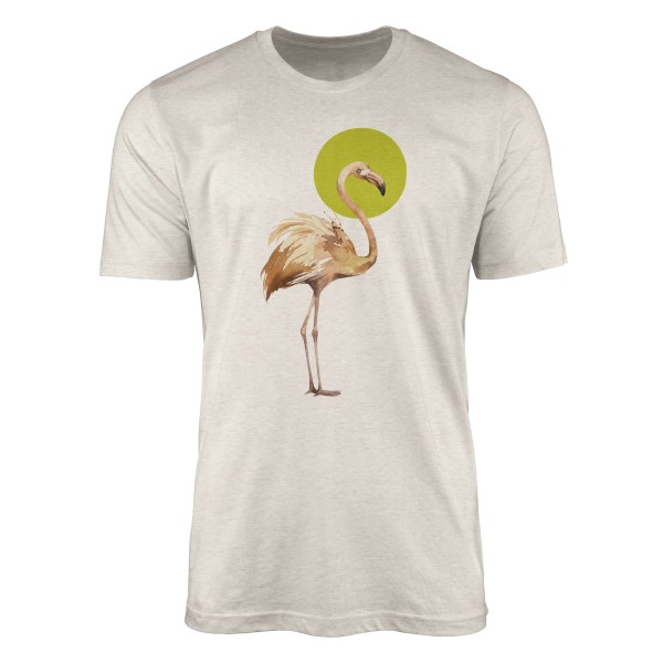 Herren Shirt Organic T-Shirt Aquarell Motiv Flamingo Bio-Baumwolle Ökomode Nachhaltig Farbe