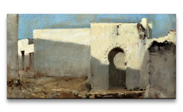 Remaster 120x60cm John Singer weltberühmtes Gemälde zeitlose Kunst altes Dorfgebäude Ägypten