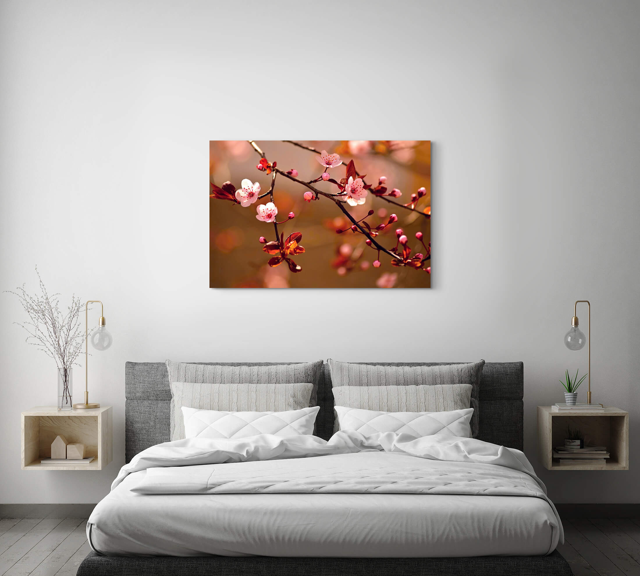 Leinwandbild Naturfotografie  japanische Kirschblüten 