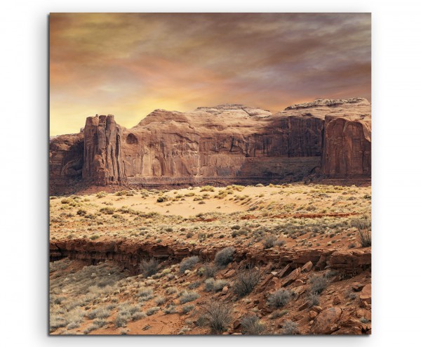 Landschaftsfotografie – Monument Valley bei Sonnenaufgang auf Leinwand