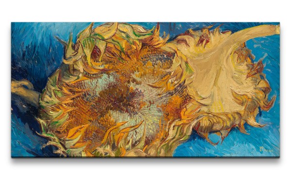 Remaster 120x60cm Vincent Van Gogh's Sonnenblumen Impressionismus Farbenfroh zeitlose Kunst