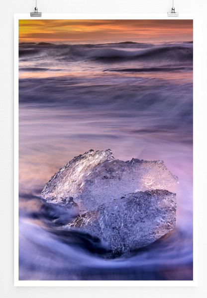 60x90cm Poster Landschaftsfotografie  Jokulsarlon Eislagune auf Island