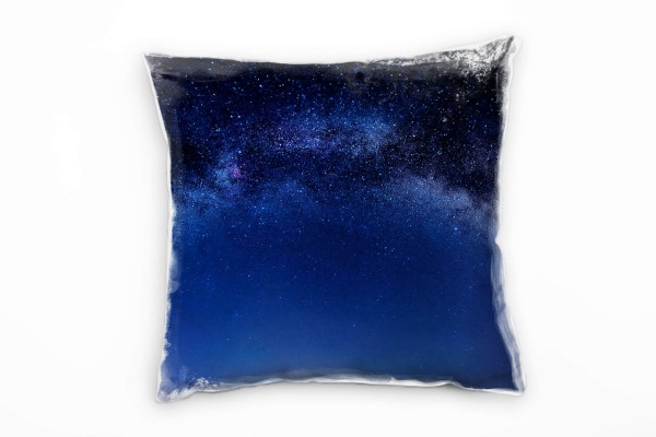 Natur, Abstrakt, Sterne, Milchstraße, lila, blau Deko Kissen 40x40cm für Couch Sofa Lounge Zierkisse