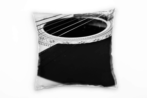 Macro, Gitarre, Seiten, Musik, grau Deko Kissen 40x40cm für Couch Sofa Lounge Zierkissen