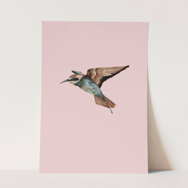 Vogel Motiv Fuchskolibri Kolibri einzigartiges Design Blumen Blüte