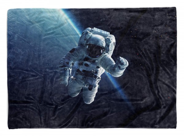 Handtuch Strandhandtuch Saunatuch Kuscheldecke mit Fotomotiv Astronaut Weltall