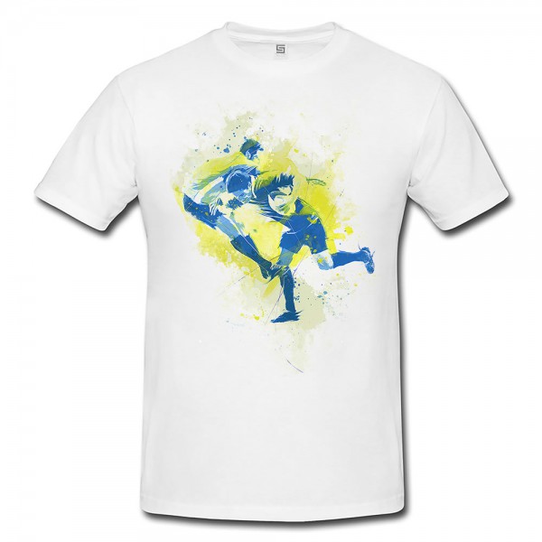 Rugby Premium Herren und Damen T-Shirt Motiv aus Paul Sinus Aquarell