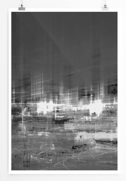 Digitale Illustration 60x90cm Poster Abstrakte Stadt bei Nacht