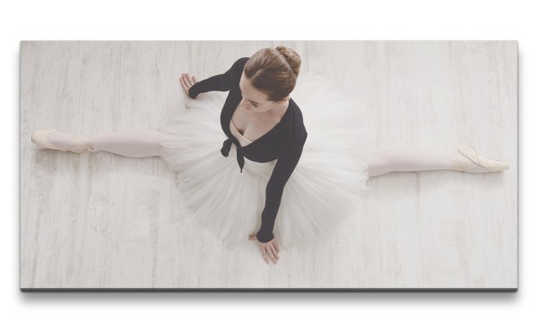 Leinwandbild 120x60cm Ballerina junge Frau Elegant Kunstvoll Spagat Klassik